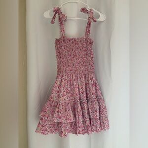 Floral Pink Tie-Shoulder Mini Dress